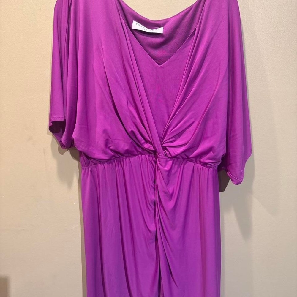Bright Purple maxi dress with drape detail - Picture 2 of 3